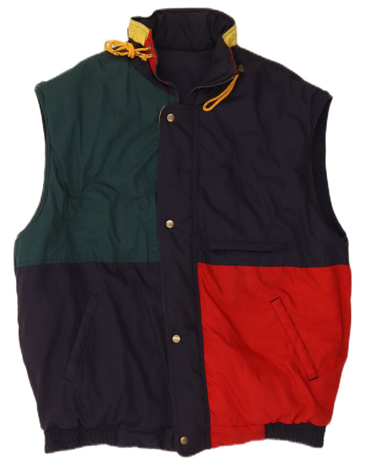 Gilet imbottito reversibile da uomo VINTAGE UK 42 XL Blu navy Colourblock