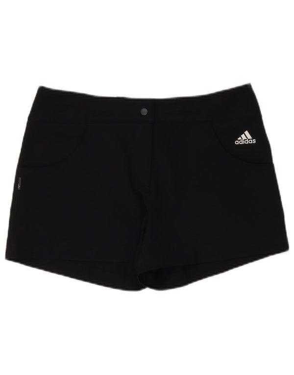 Adidas Womens Climalite Shorts UK 10 Small W30  Black Polyester