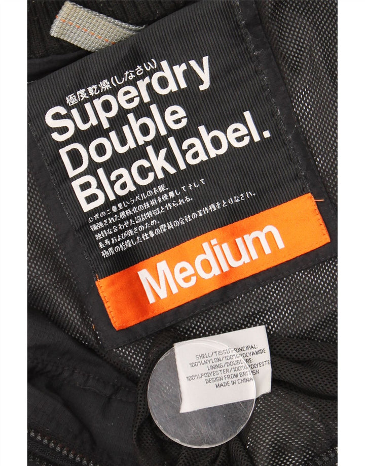 Giacca antipioggia grafica da uomo SUPERDRY UK 38 nylon nero medio