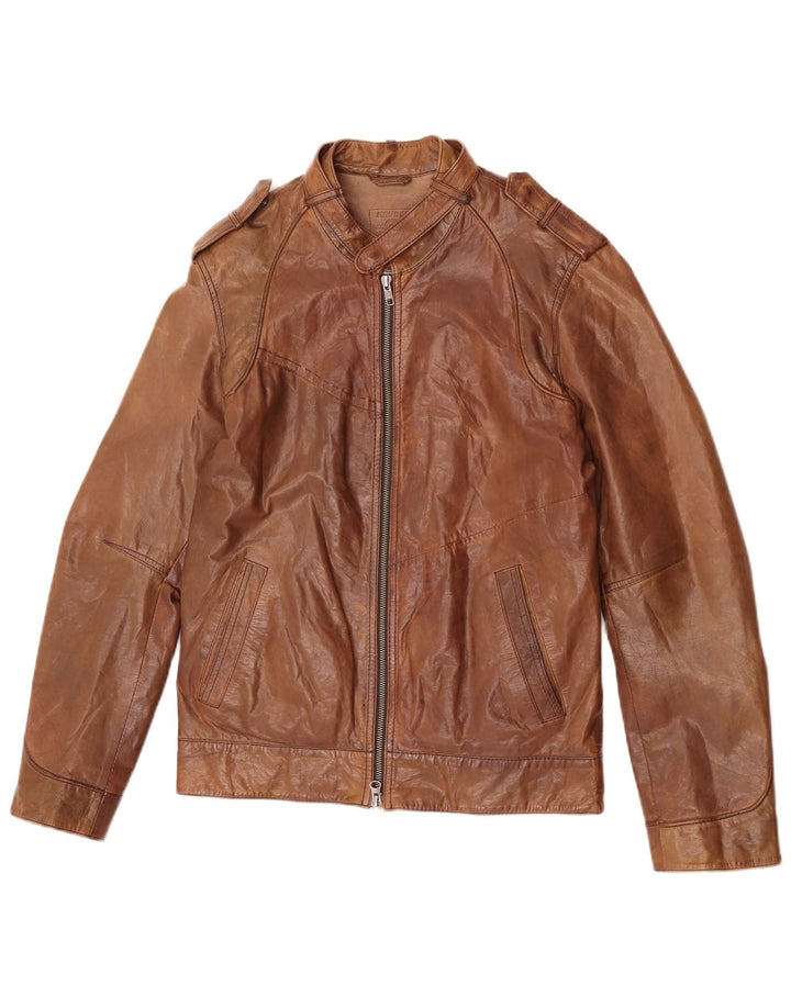 Giacca in pelle da uomo Kruder UK 36 piccola pelle marrone