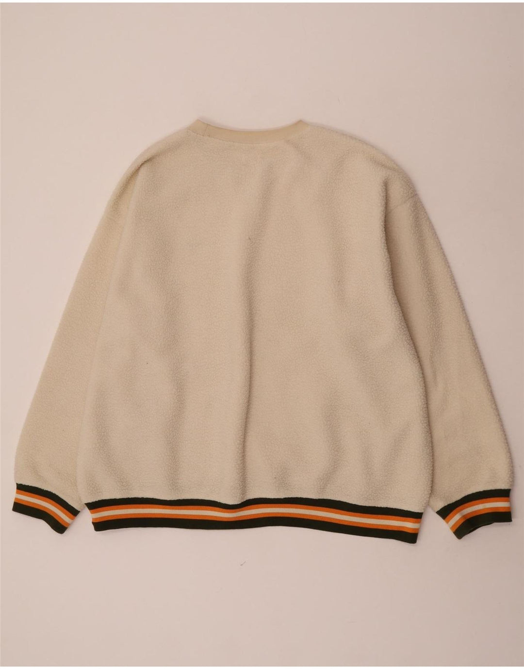 Maglione in pile da uomo dalla vestibilità rilassata Levi's 2XL poliestere a righe bianco sporco