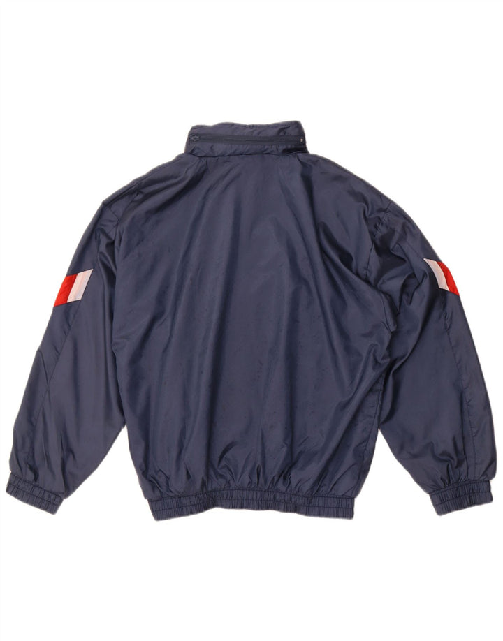Giacca da tuta da donna vintage UK 16 grande color block blu navy