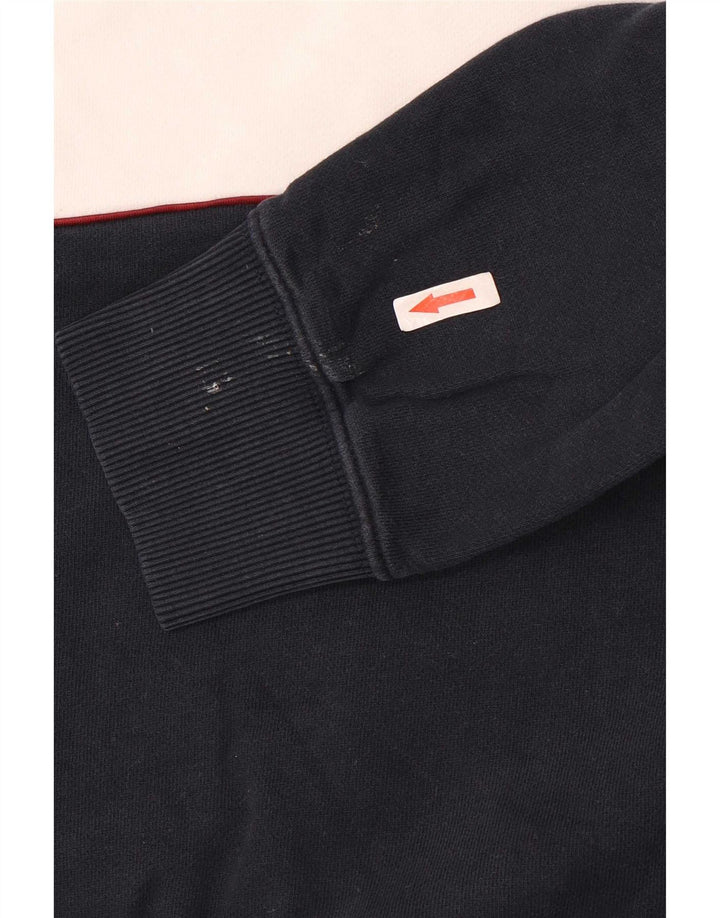 Felpa da uomo Marks & Spencer con zip e collo, maglione grande, blu navy, color block