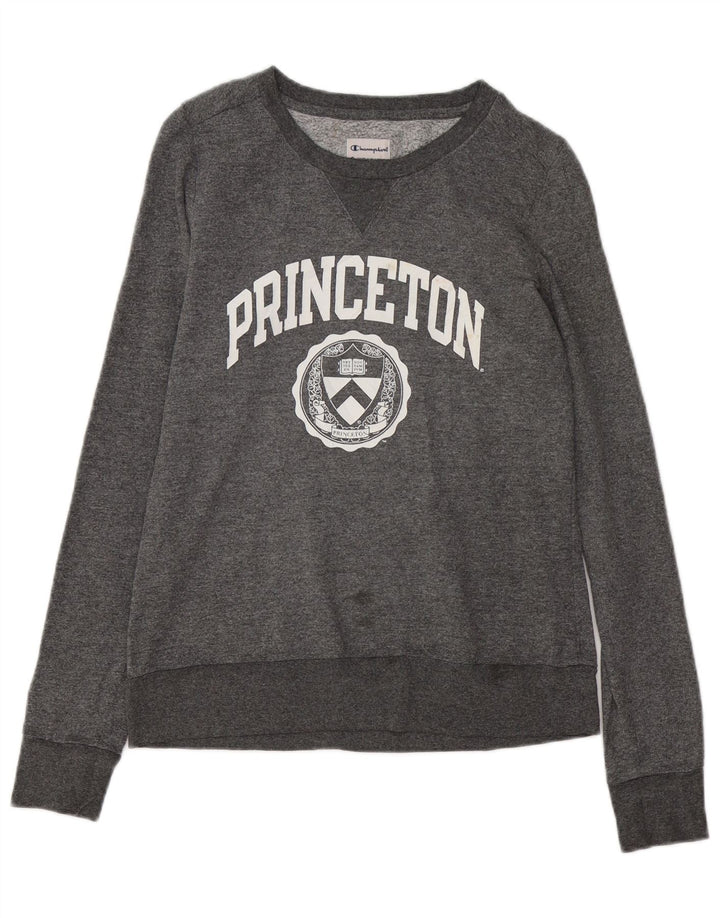 CHAMPION Felpa con grafica Princeton da donna UK 10 Small Grigio