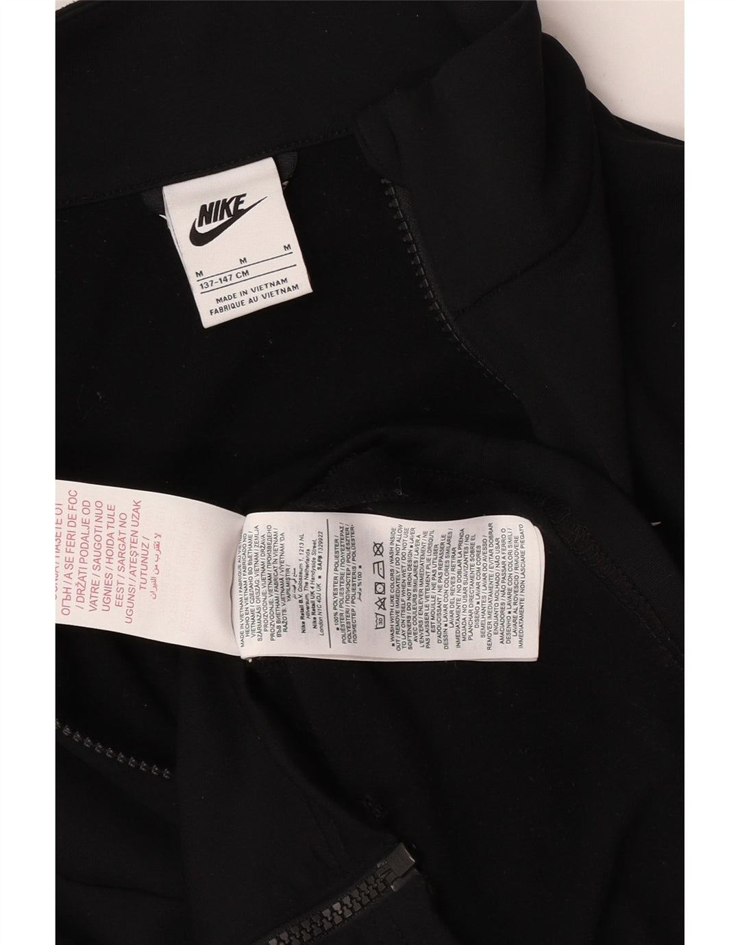 Giacca superiore della tuta grafica da ragazzo Nike 10-11 anni poliestere nero medio