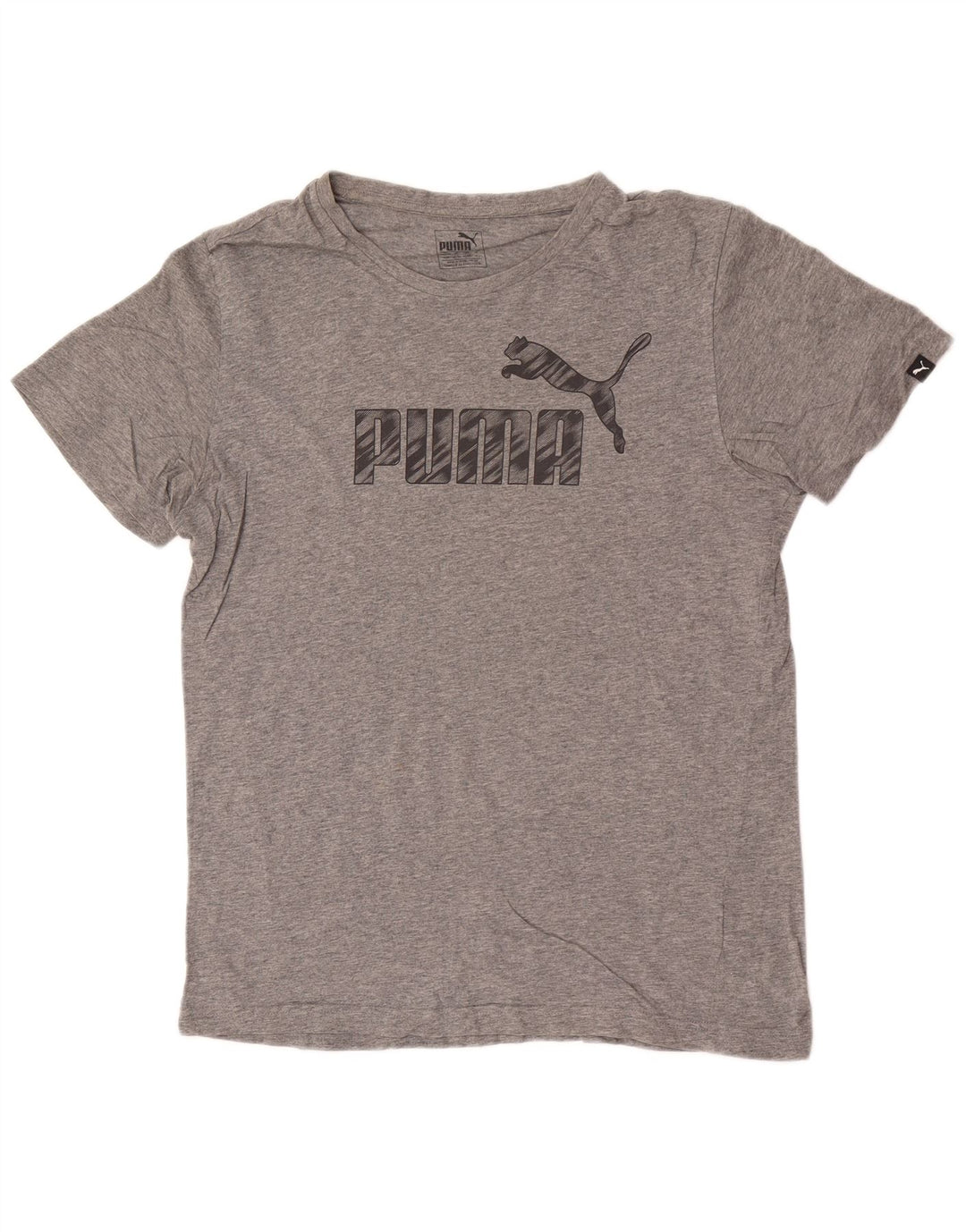 T-shirt grafica da uomo Puma Top in cotone chiazzato grigio medio