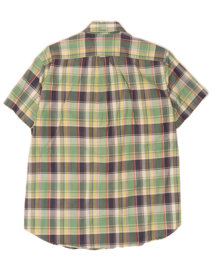 J. CREW Mens Short Sleeve Shirt Medium Green Check Cotton Vintage J. Crew and Second-Hand J. Crew from Messina Hembry 