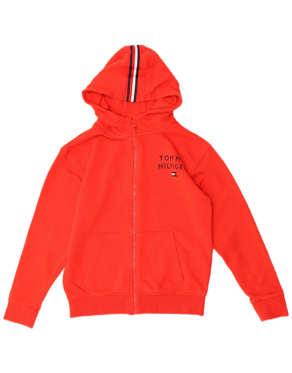 Maglione con cappuccio e zip grafica per ragazzi Tommy Hilfiger 11-12 anni in cotone rosso