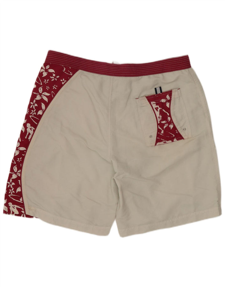 BEST COMPANY Pantaloncini da bagno da uomo Grandi nylon floreale bianco