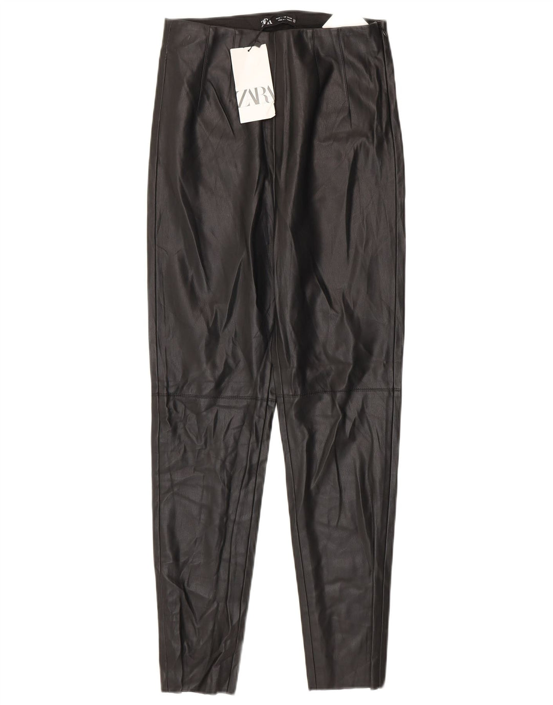 Leggings Zara da donna in ecopelle medi W28 L27 poliuretano nero