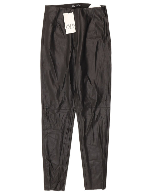 Leggings Zara da donna in ecopelle medi W28 L27 poliuretano nero