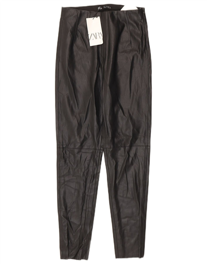 Leggings Zara da donna in ecopelle medi W28 L27 poliuretano nero