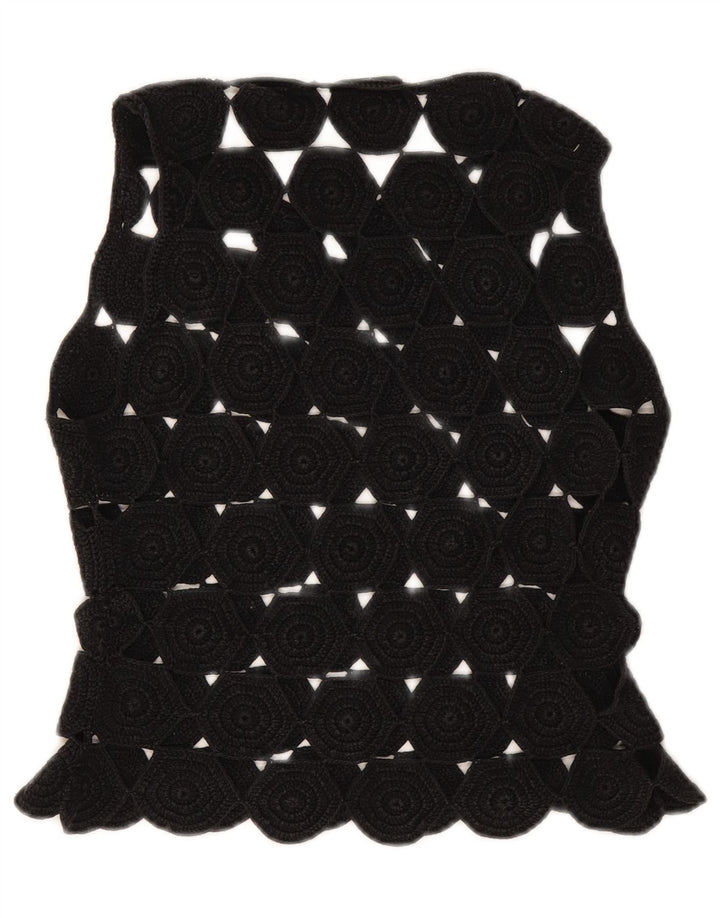 Top corto all'uncinetto senza maniche da donna Max & Co. UK 10 piccolo nero