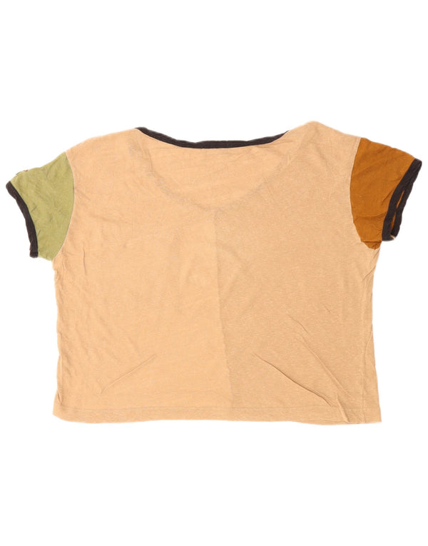 BENETTON T-shirt corta da donna Top UK 16 Large multicolore Colourblock