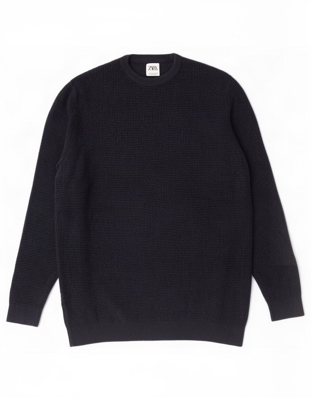 Maglione maglione girocollo da uomo Zara blu navy medio