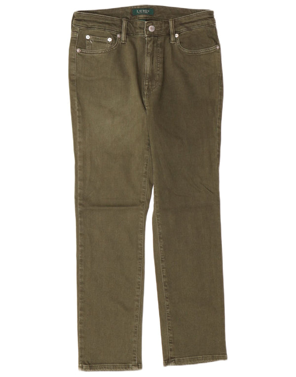 Jeans dritti da donna RALPH LAUREN US 6 medio W28 L26 cotone kaki