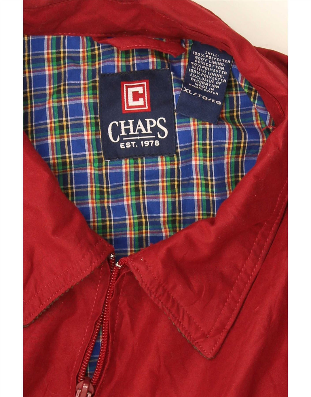Giubbotto bomber da uomo Chaps UK 42 XL rosso poliestere