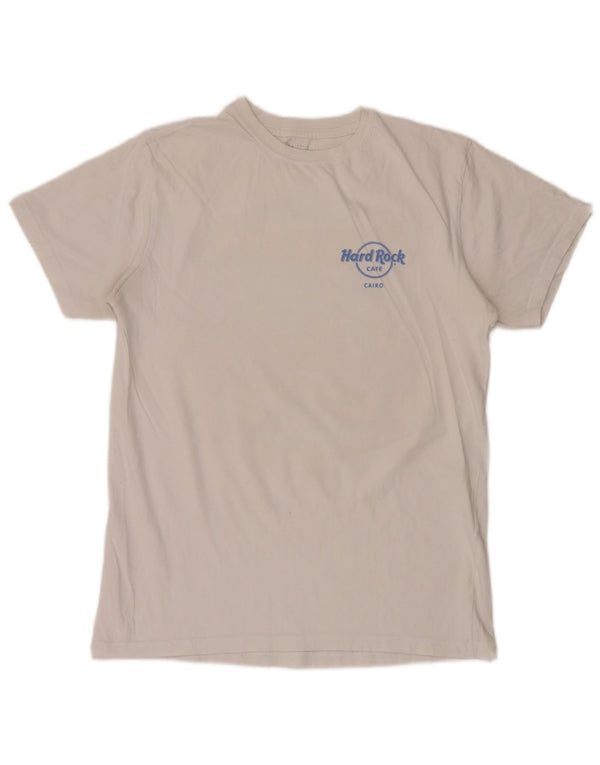T-shirt grafica da uomo Cairo Hard Rock Cafe in cotone bianco medio