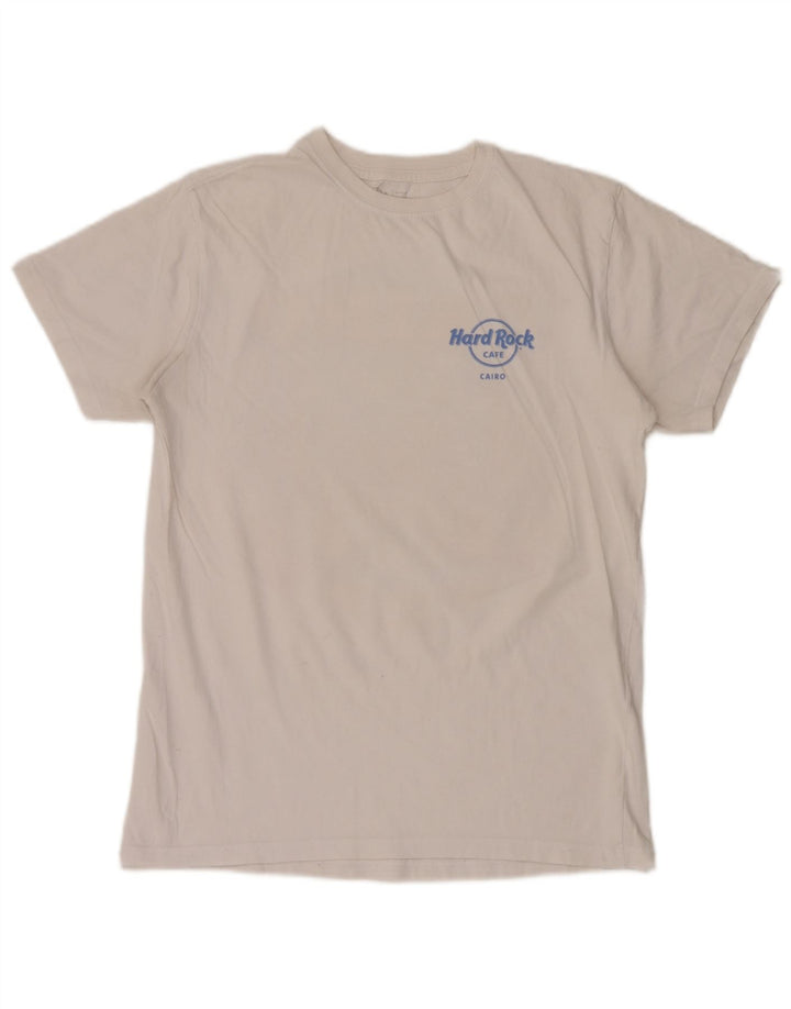 T-shirt grafica da uomo Cairo Hard Rock Cafe in cotone bianco medio