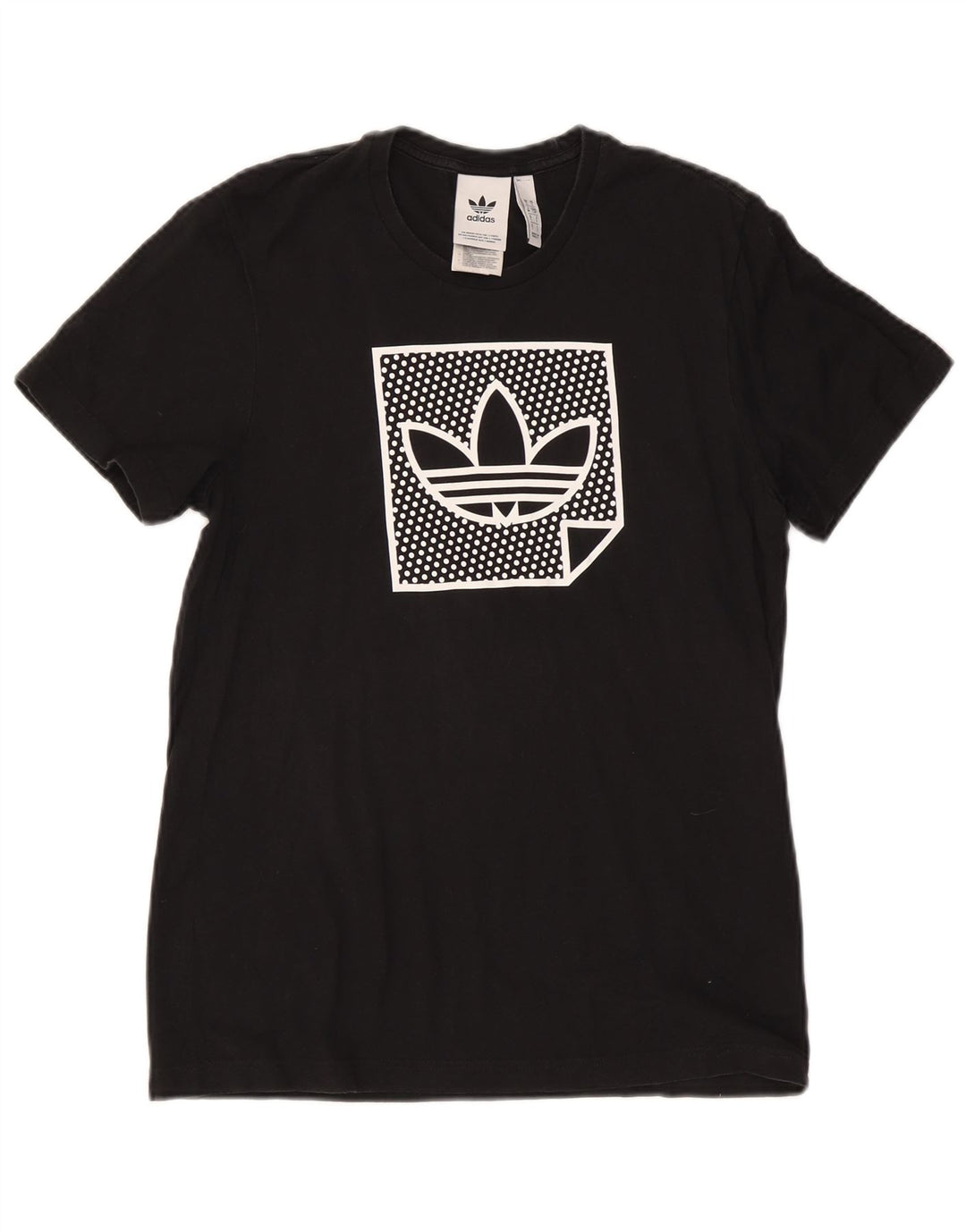 T-shirt grafica da uomo Adidas Top piccola in cotone nero