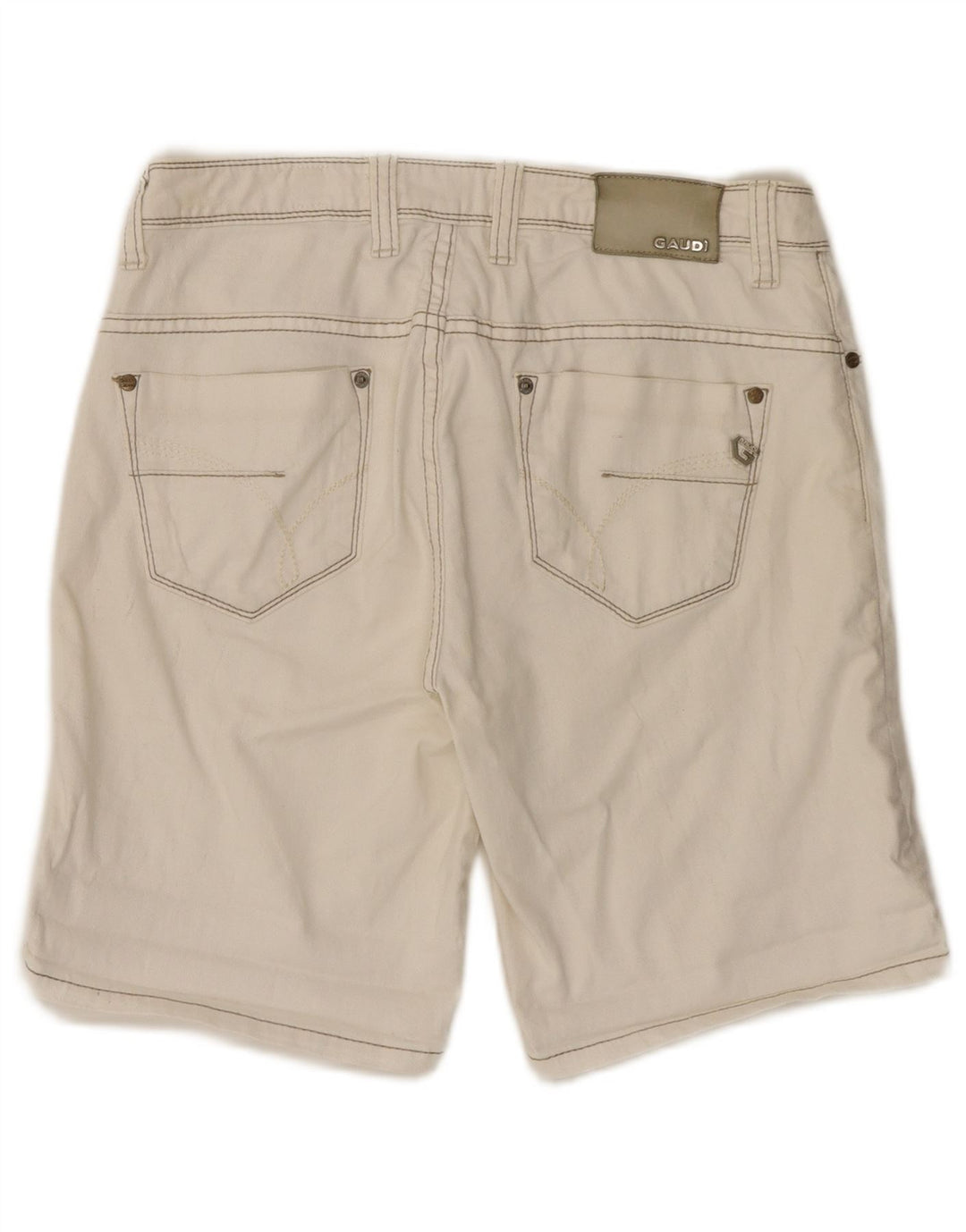 Pantaloncini di jeans da donna Gaudi W28 cotone bianco sporco medio