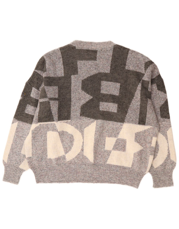 Maglione maglione girocollo da uomo con vestibilità ampia grafica Hugo Boss UK 40 Grigio medio
