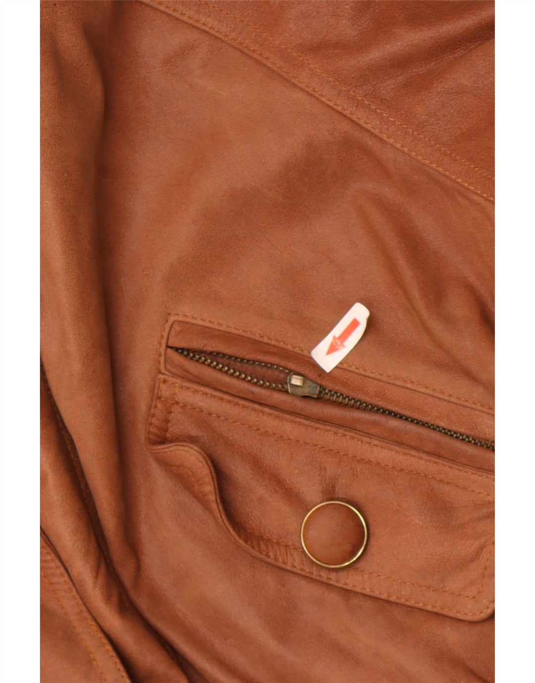 Giacca in pelle vintage da donna UK 18 XL Marrone