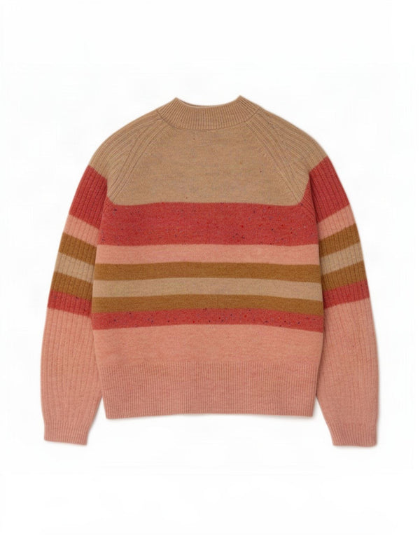 Maglione maglione a collo alto da donna Marks & Spencer UK 10 piccolo a righe rosa
