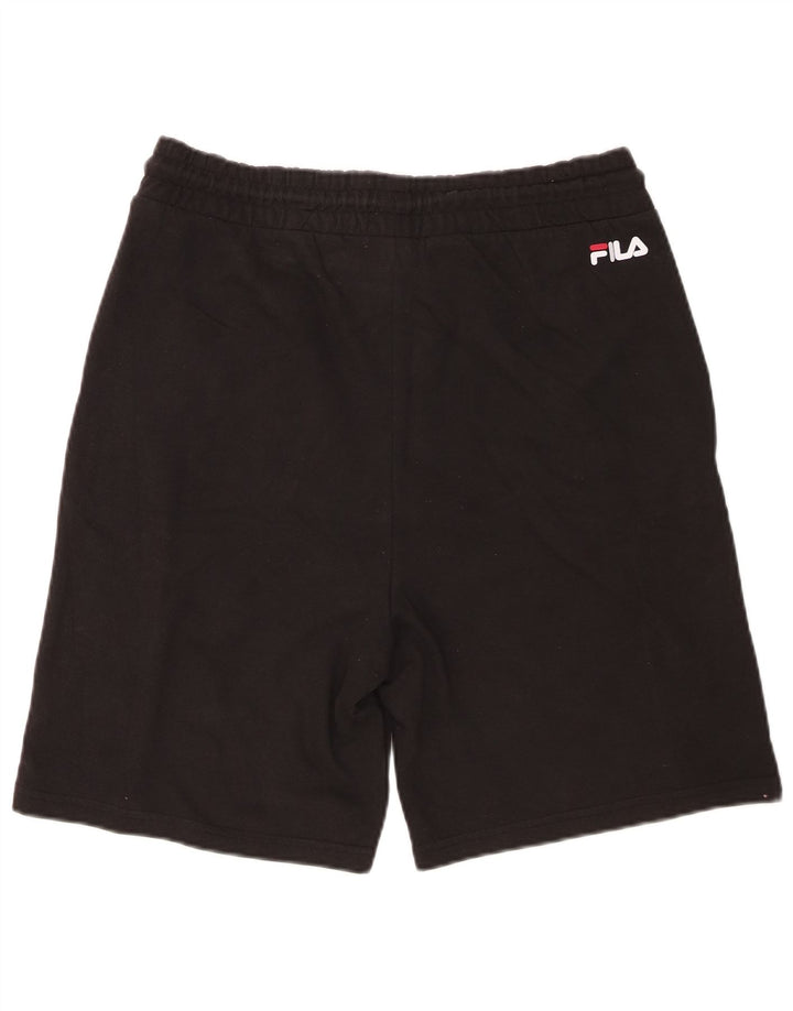 Pantaloncini sportivi da uomo Fila Large in cotone color block nero