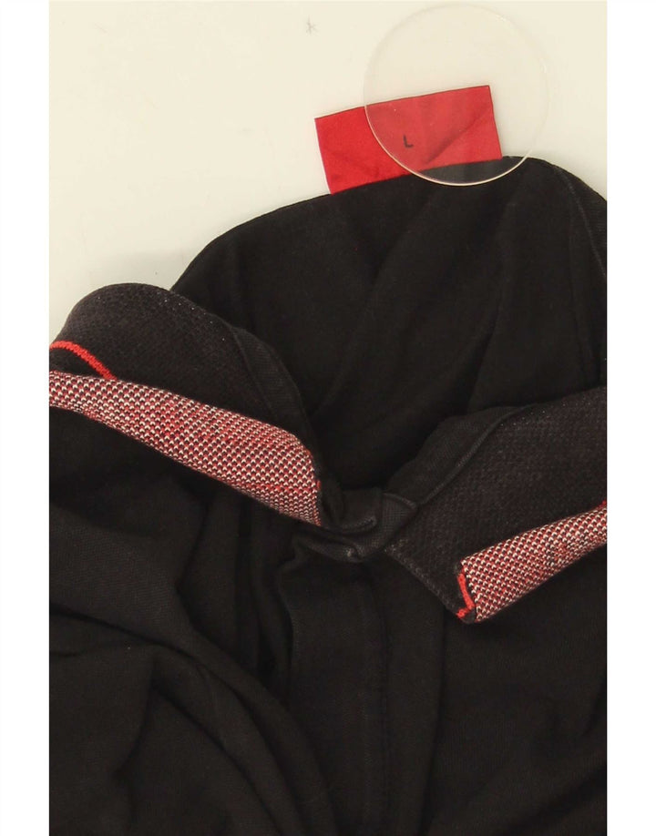 Polo da uomo Hugo Boss grande in cotone a righe nere