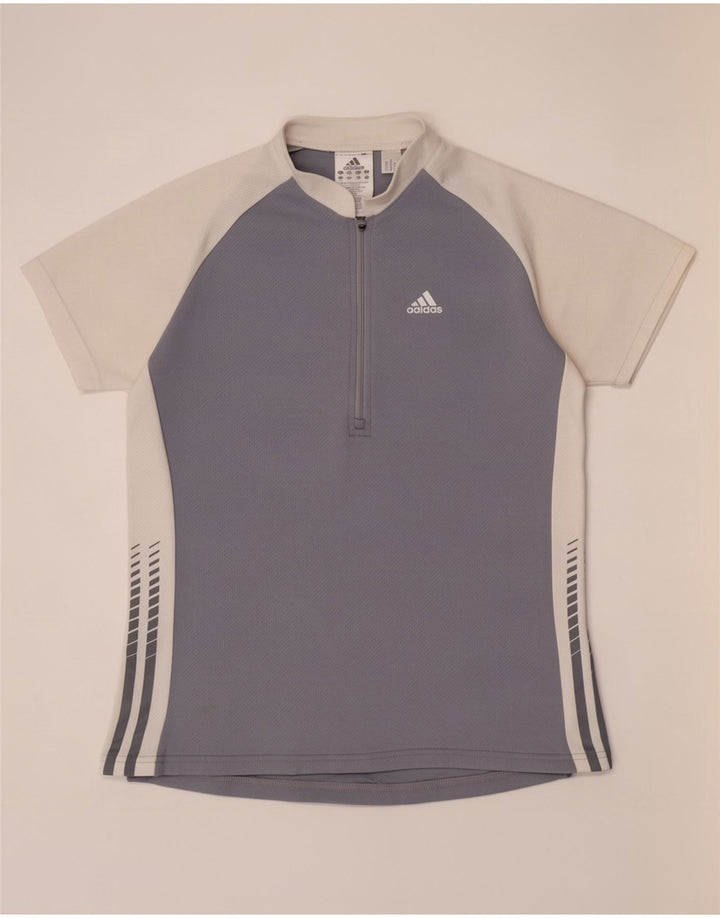 T-shirt da donna Adidas Top UK 16 grande poliestere color block grigio