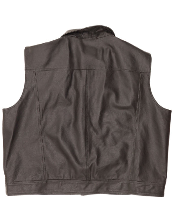 Gilet in pelle da moto da uomo Texpeed 10XL Nero