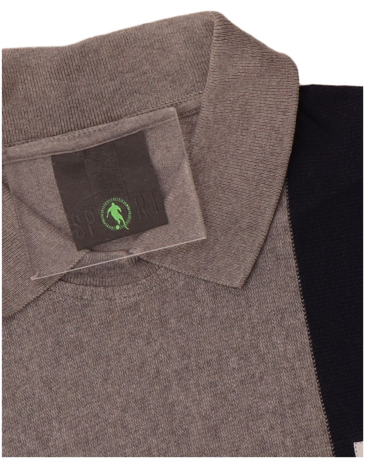 Polo da uomo Bikkembergs piccola in cotone color block grigio