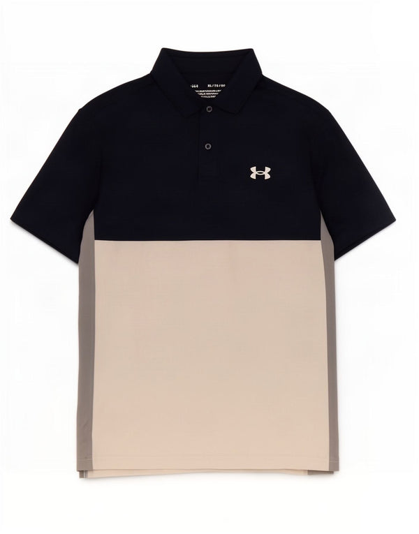 Polo da uomo Under Armour XL blu navy color block in elastan