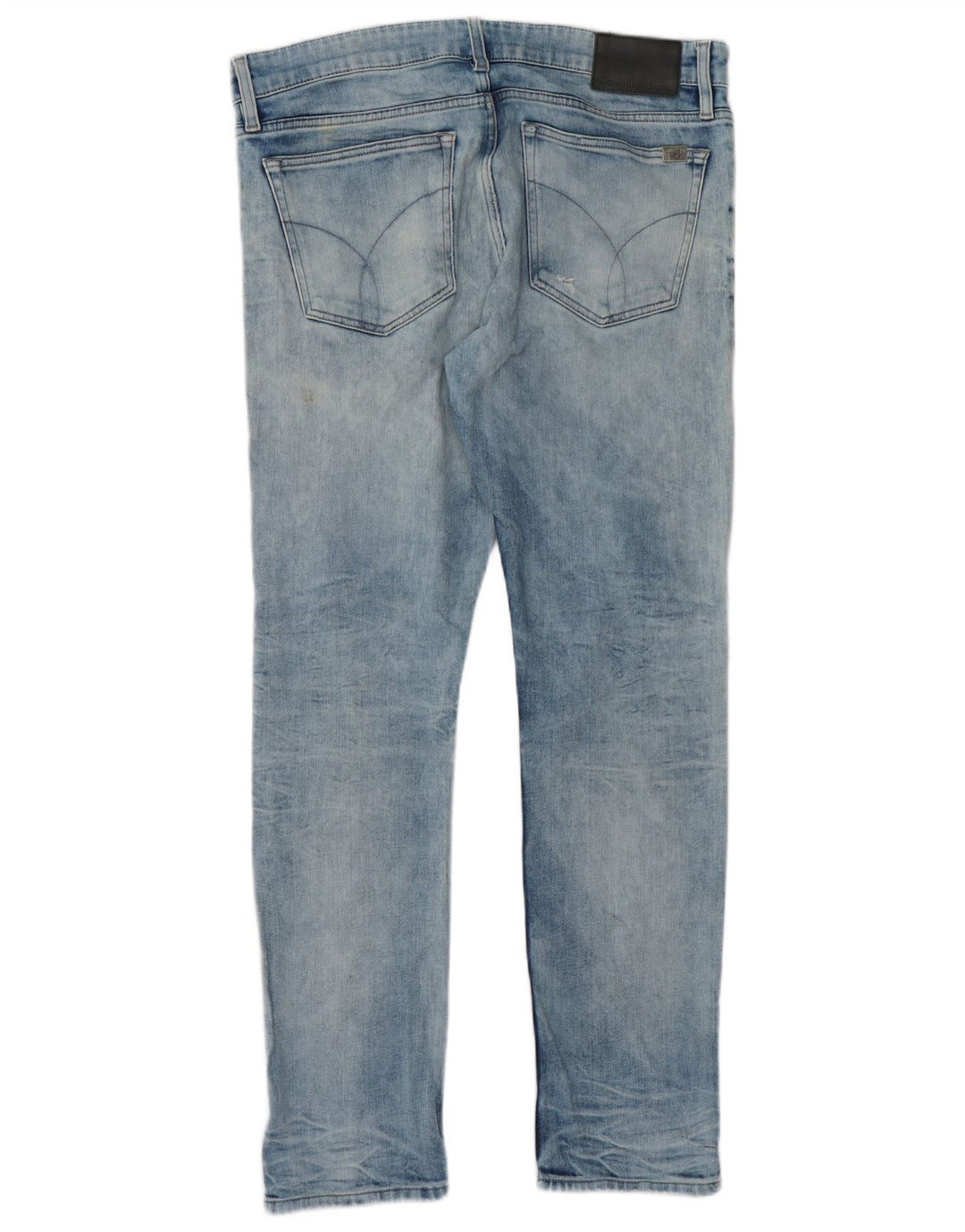 CALVIN KLEIN Jeans skinny effetto consumato da uomo 33 L32 cotone blu