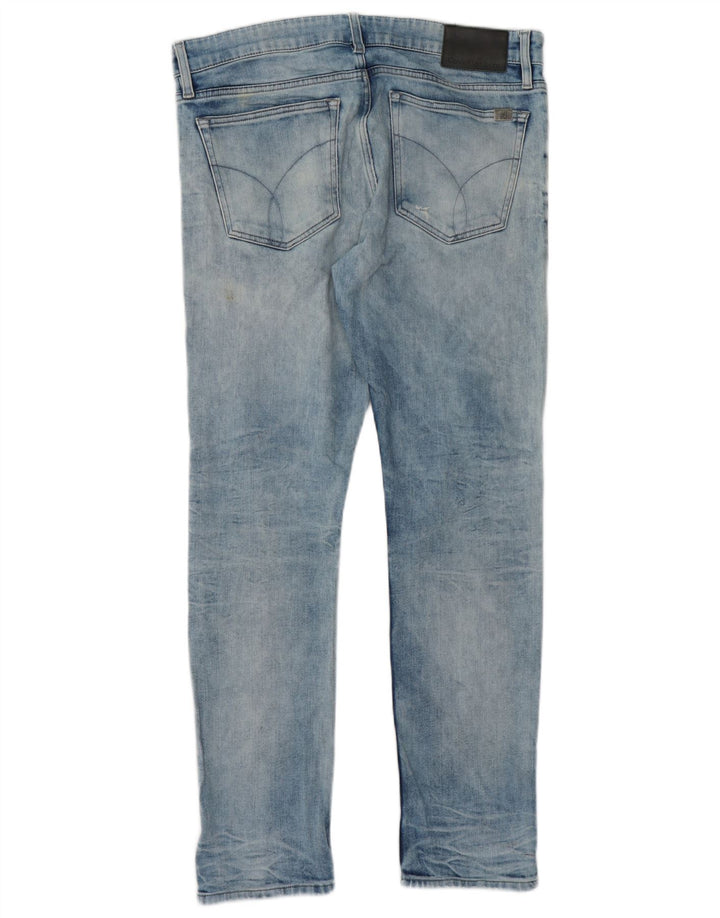 CALVIN KLEIN Jeans skinny effetto consumato da uomo 33 L32 cotone blu
