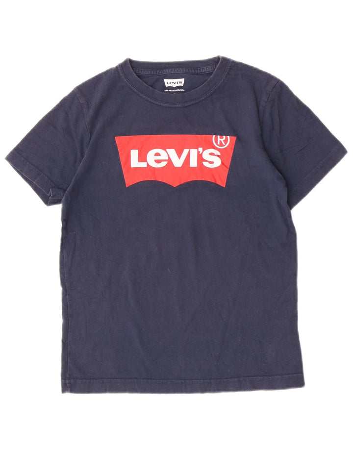 T-shirt grafica regolare da ragazzo Levi's Top 9-10 anni in cotone blu navy