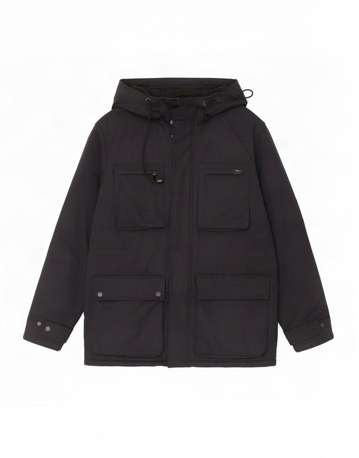 Giacca utilitaria con cappuccio da uomo Marks & Spencer UK 40 grande poliestere nero