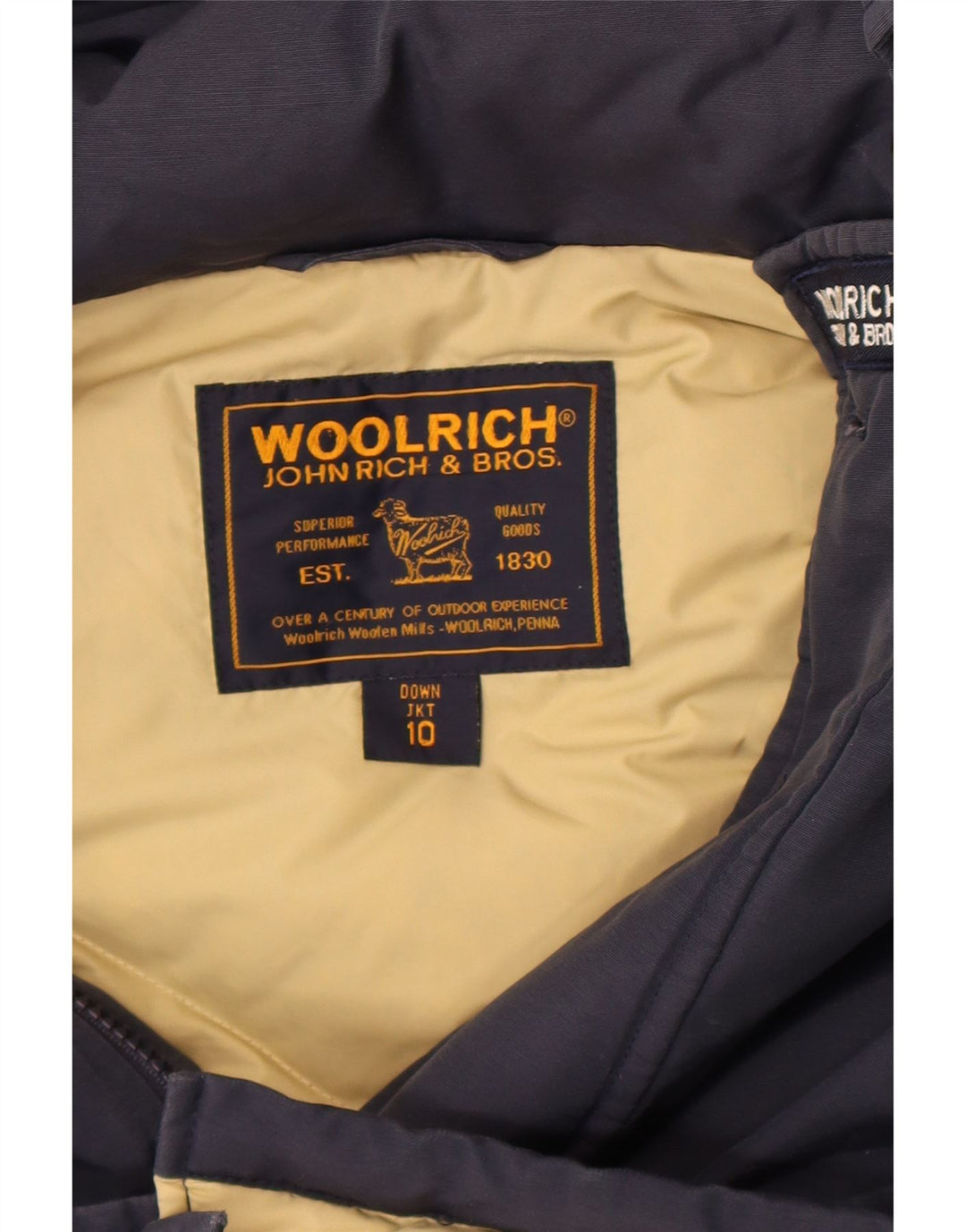 Giacca imbottita con cappuccio Woolrich per ragazzi 9-10 anni blu navy