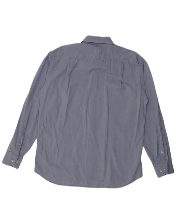 Roccobarocco Mens Shirt Size 41 16 Large Blue Cotton