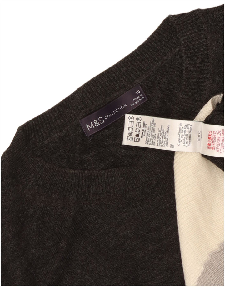 MARKS & SPENCER Maglione da donna con scollo a barca UK 10 piccolo multicolore
