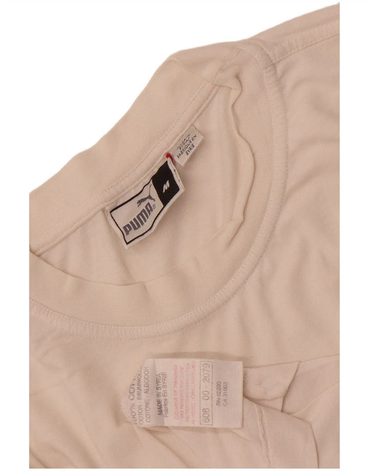 T-shirt grafica da uomo Puma Top in cotone bianco medio
