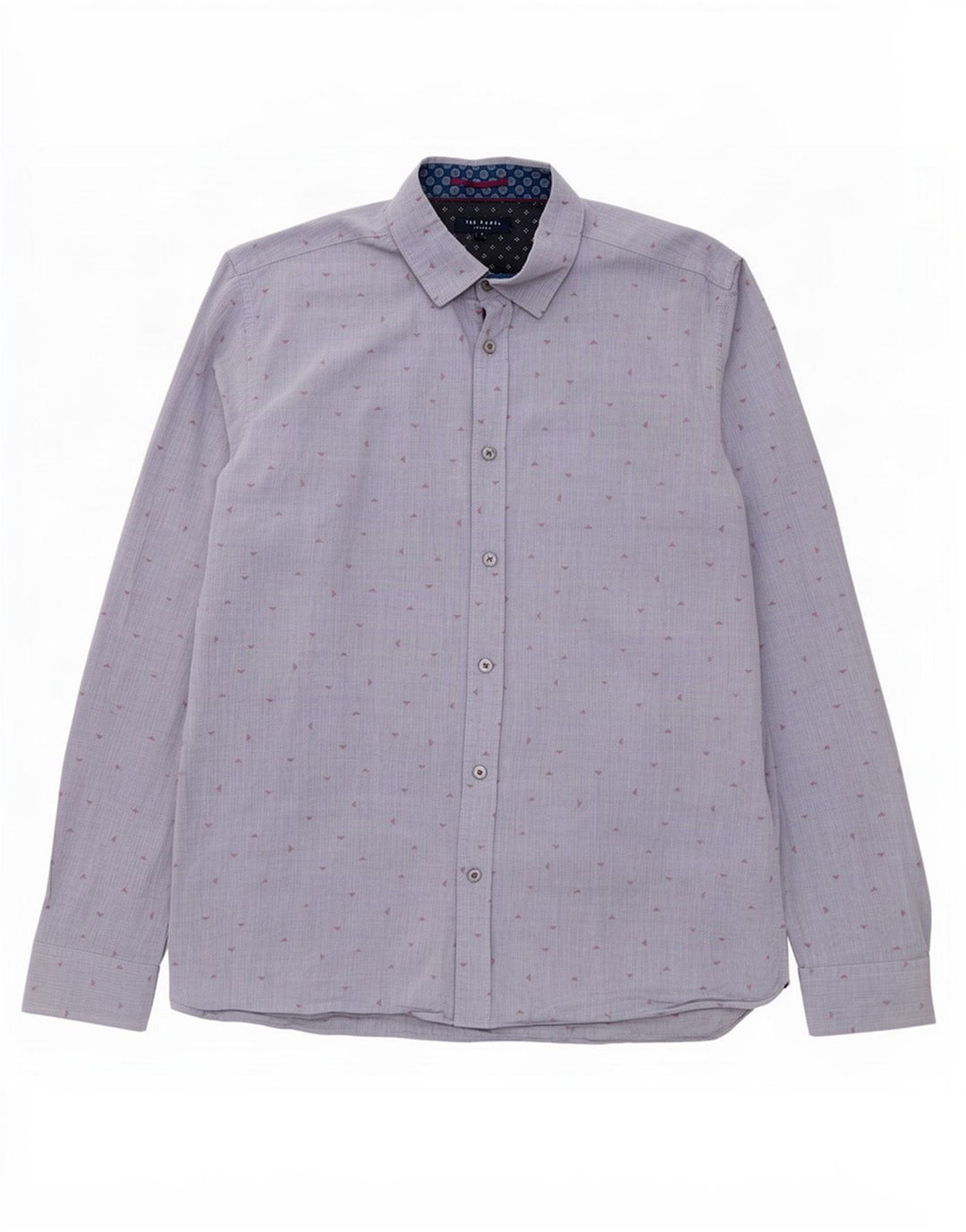 Ted Baker Camicia da uomo con motivo astratto taglia 4 grande cotone grigio