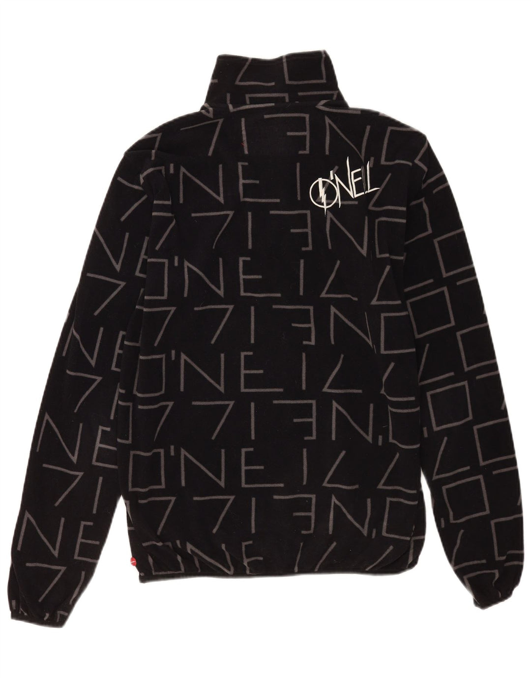 Maglione in pile da uomo con collo con zip grafico O'Neill grande poliestere nero