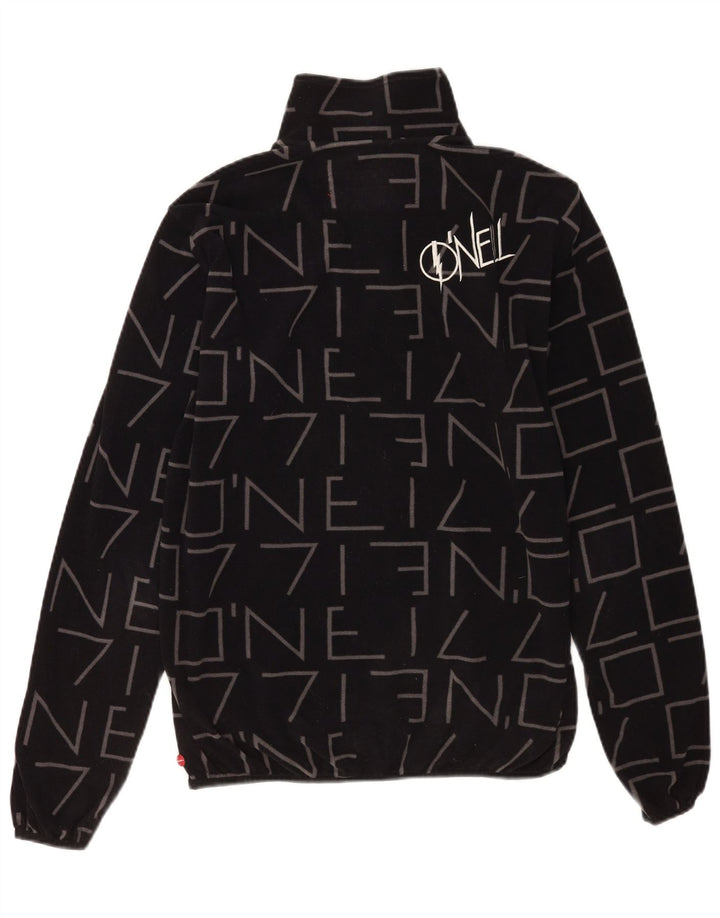 Maglione in pile da uomo con collo con zip grafico O'Neill grande poliestere nero