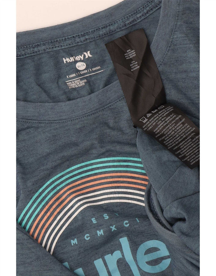 T-shirt grafica da uomo Hurley Top XL blu in poliestere