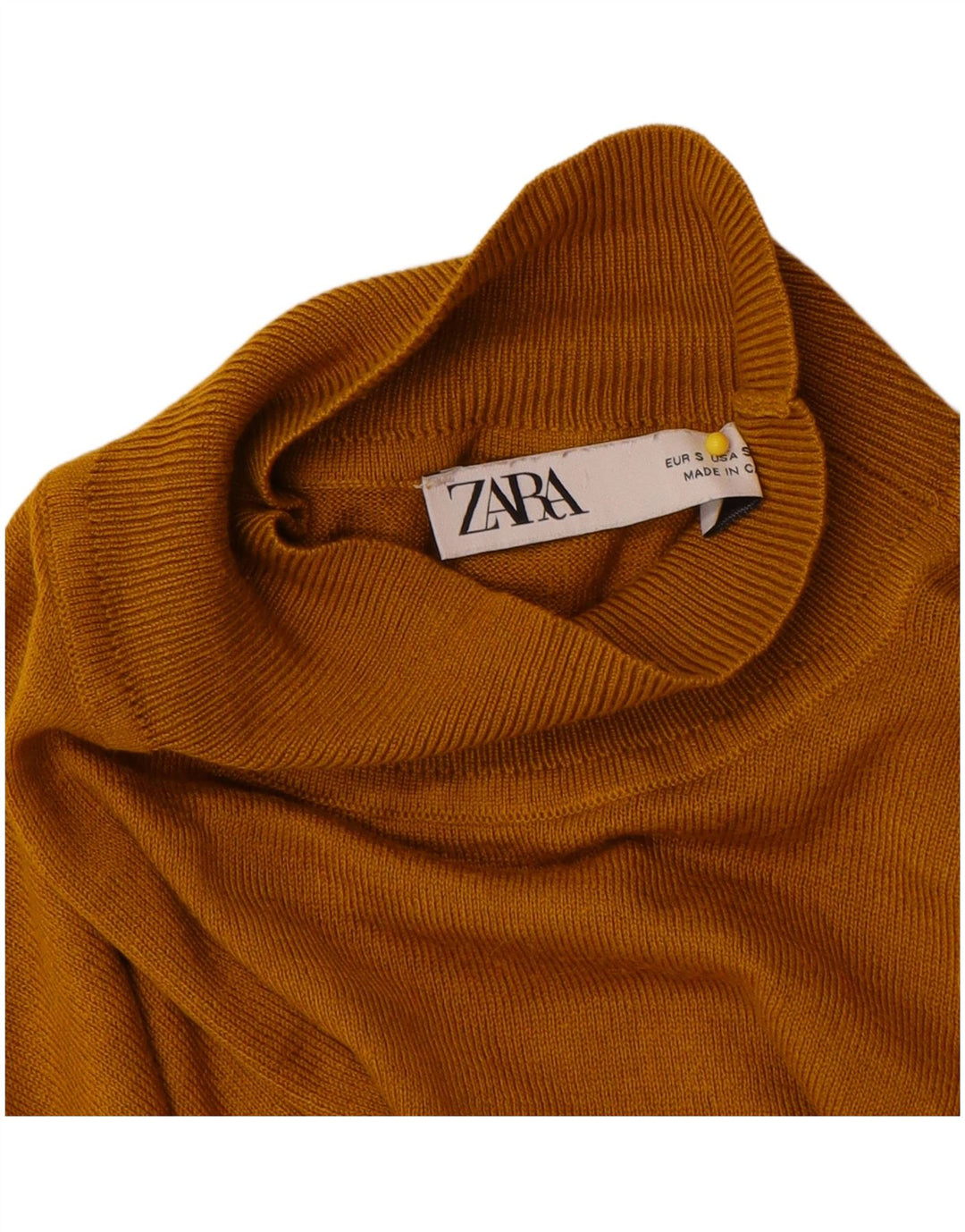 Maglione maglione collo alto da donna Zara UK 10 piccolo beige