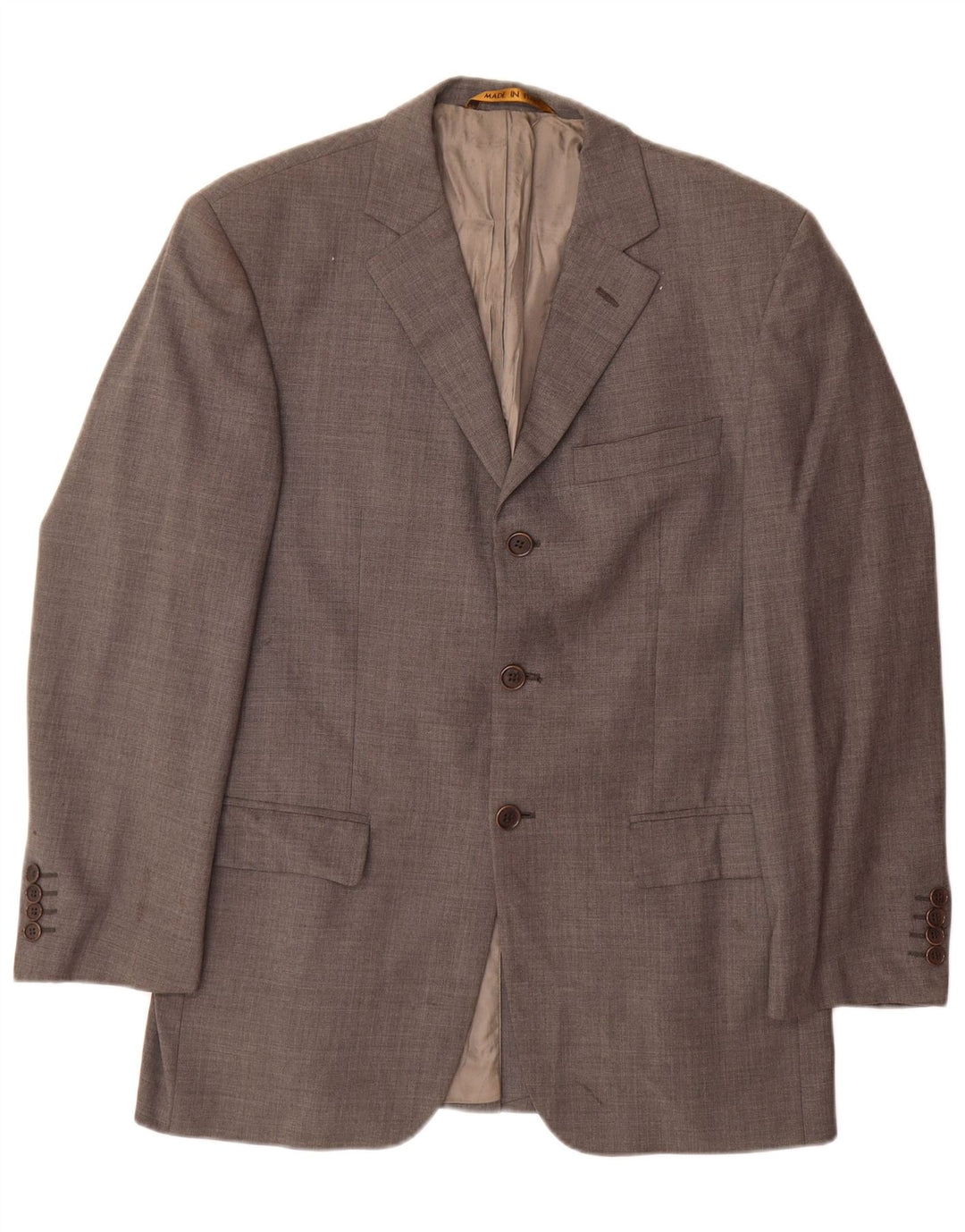 Giacca blazer a 3 bottoni da uomo Marks & Spencer UK 38 lana vergine grigio medio