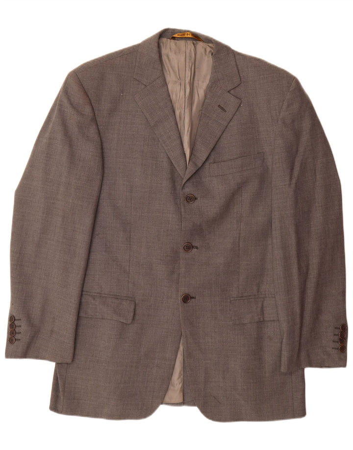 Giacca blazer a 3 bottoni da uomo Marks & Spencer UK 38 lana vergine grigio medio