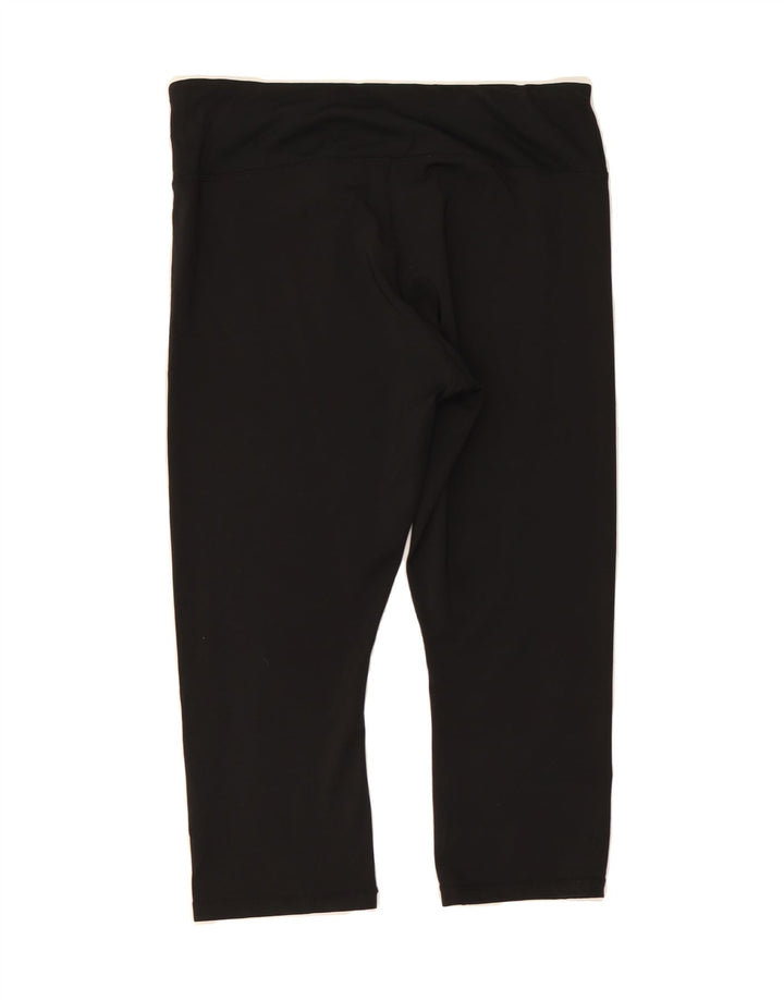 REEBOK Womens Graphic Capri Tracksuit Trousers UK 16 Large  Black Vintage Reebok and Second-Hand Reebok from Messina Hembry 